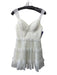 Revelry Size 2 White Polyester Swiss Dots Sleeveless Cupped Mini Dress White / 2