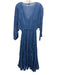 Rhode Size Est S Blue, White, Black Cotton Long Wide Sleeve V Neck Maxi Dress Blue, White, Black / Est S