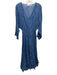 Rhode Size Est S Blue, White, Black Cotton Long Wide Sleeve V Neck Maxi Dress Blue, White, Black / Est S