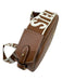 Stella McCartney Brown & White Faux Leather Gold Studs Logo guitar strap Bag Brown & White / Small