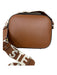 Stella McCartney Brown & White Faux Leather Gold Studs Logo guitar strap Bag Brown & White / Small