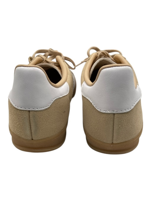 Adidas Shoe Size 7.5 Beige & White Suede & Leather 3 Stripe Sneakers Beige & White / 7.5