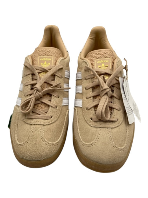 Adidas Shoe Size 7.5 Beige & White Suede & Leather 3 Stripe Sneakers Beige & White / 7.5