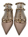 Valentino Garavani Shoe Size 38.5 Dusty Mauve Leather Rockstud Pointed Toe Flats Dusty Mauve / 38.5