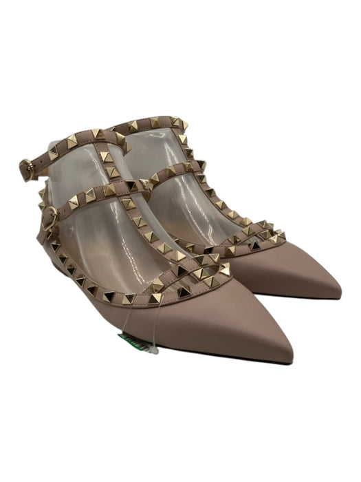 Valentino Garavani Shoe Size 38.5 Dusty Mauve Leather Rockstud Pointed Toe Flats Dusty Mauve / 38.5