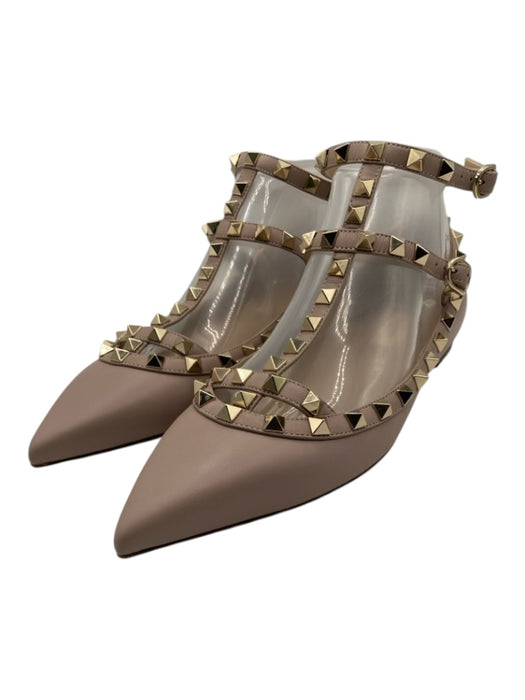Valentino Garavani Shoe Size 38.5 Dusty Mauve Leather Rockstud Pointed Toe Flats Dusty Mauve / 38.5