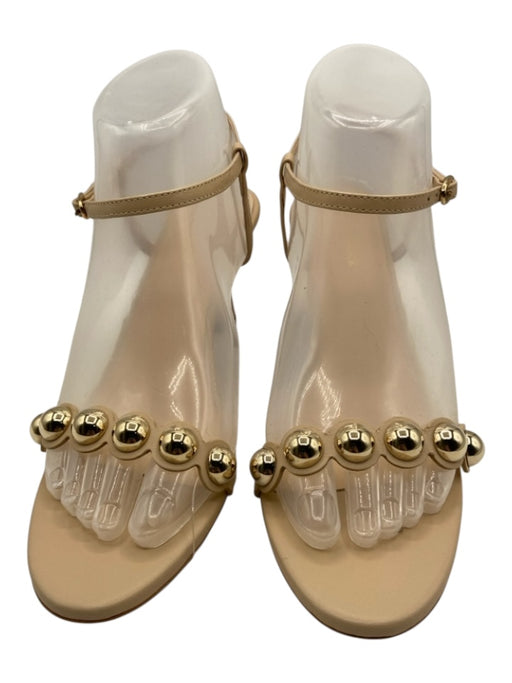 Tuckernuck Shoe Size 7.5 Beige & Gold Leather Gold hardware Studded Sandals Beige & Gold / 7.5