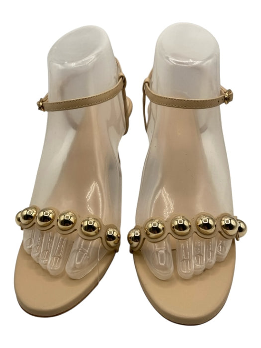 Tuckernuck Shoe Size 7.5 Beige & Gold Leather Gold hardware Studded Sandals Beige & Gold / 7.5