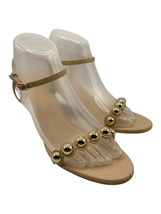 Tuckernuck Shoe Size 7.5 Beige & Gold Leather Gold hardware Studded Sandals Beige & Gold / 7.5