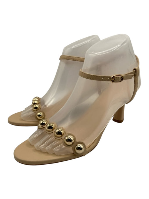 Tuckernuck Shoe Size 7.5 Beige & Gold Leather Gold hardware Studded Sandals Beige & Gold / 7.5