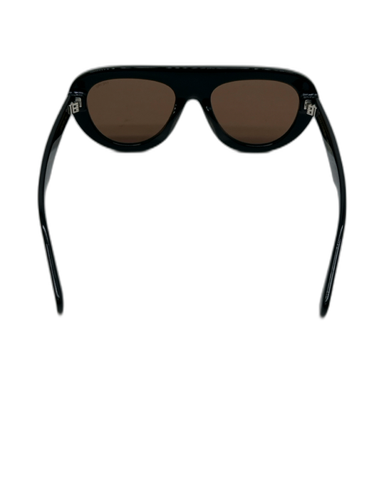 Freyrs Black Acetate Gradient Lens Flat Aviator Sunglasses Black