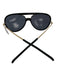 Freyrs Black Acetate & Metal Aviator Gold Accent Sunglasses Black