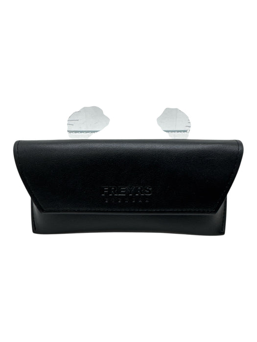 Freyrs Black Acetate & Metal Aviator Gold Accent Sunglasses Black