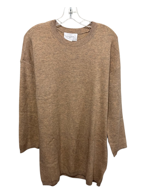 Pomander Place Size S Tan Brown Viscose & Polyester Crew Neck Knit Dress Tan Brown / S