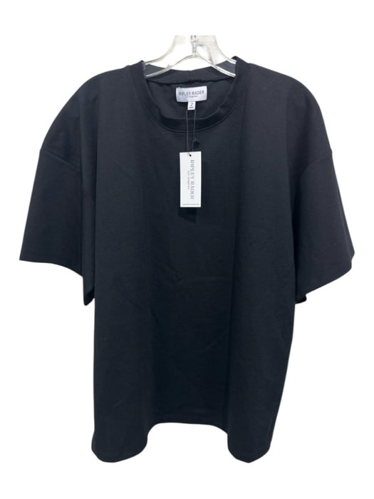 Ripley Rader Size 2/S Black Viscose Blend Round Neck Short Sleeve Top Black / 2/S
