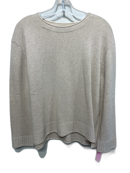 Jenni Kayne Size L Beige Wool Blend Knit Long Sleeve Sweater Beige / L