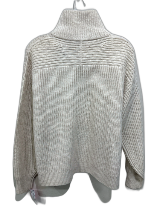Everlane Size M Oatmeal Wool Knit Quarter Zip Mock Neck Long Sleeve Sweater Oatmeal / M