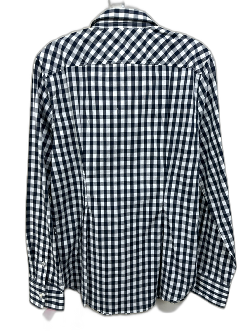 J Crew Size 10T Navy Blue & White Cotton Gingham Button Up Long Sleeve Top Navy Blue & White / 10T