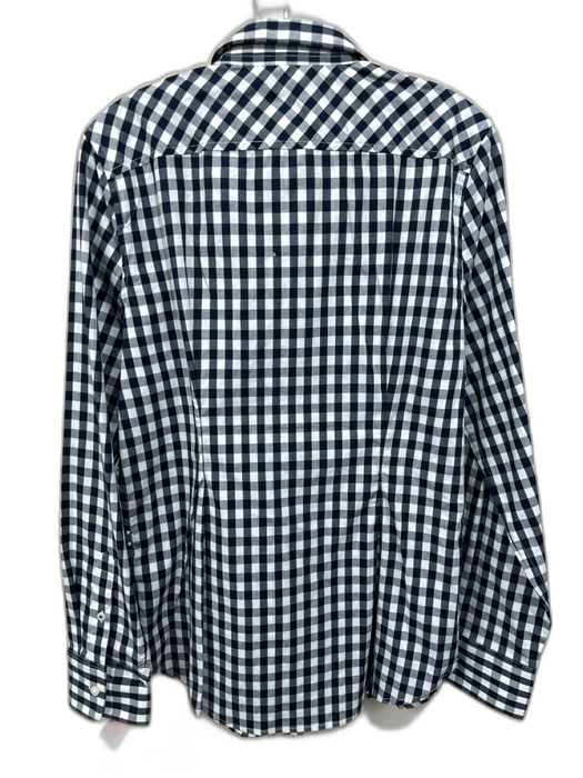 J Crew Size 10T Navy Blue & White Cotton Gingham Button Up Long Sleeve Top Navy Blue & White / 10T