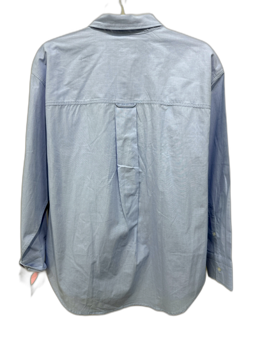 J Crew Size S Blue Cotton Breast Pocket Button Up Long Sleeve Top Blue / S