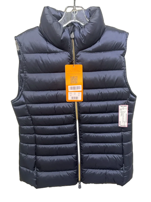 Save The Duck Size 2 Blue Nylon Zip Up Puffer Sleeveless Mock Neck Vest Blue / 2