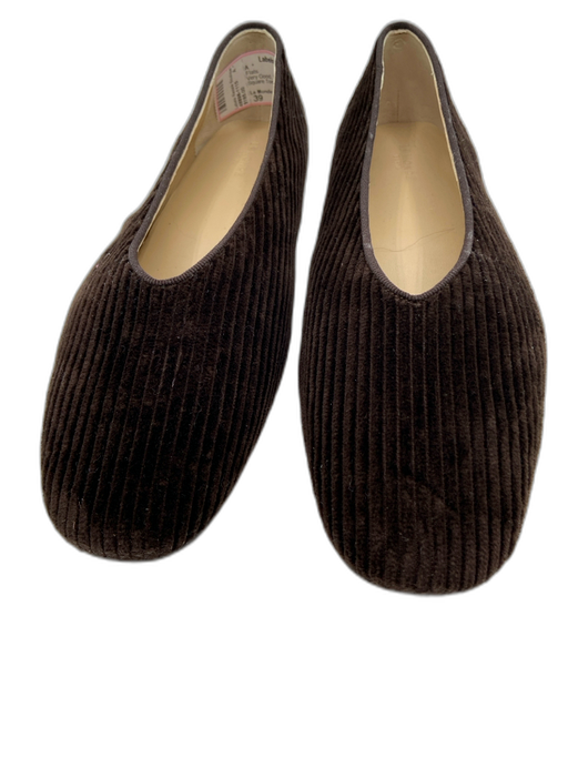 Le Monde Shoe Size 39 Brown Corduroy Ribbed Square Toe Flats Brown / 39
