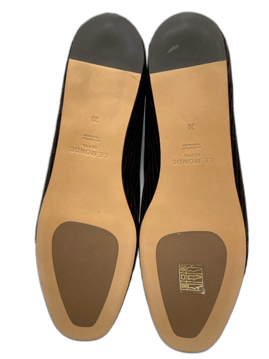 Le Monde Shoe Size 39 Brown Corduroy Ribbed Square Toe Flats Brown / 39