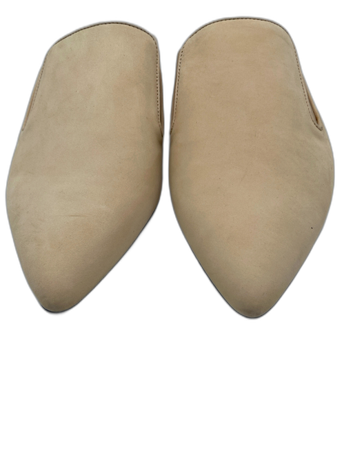 Jenni Kayne Shoe Size 39 Beige Leather Open Back Pointed Toe Mules Beige / 39