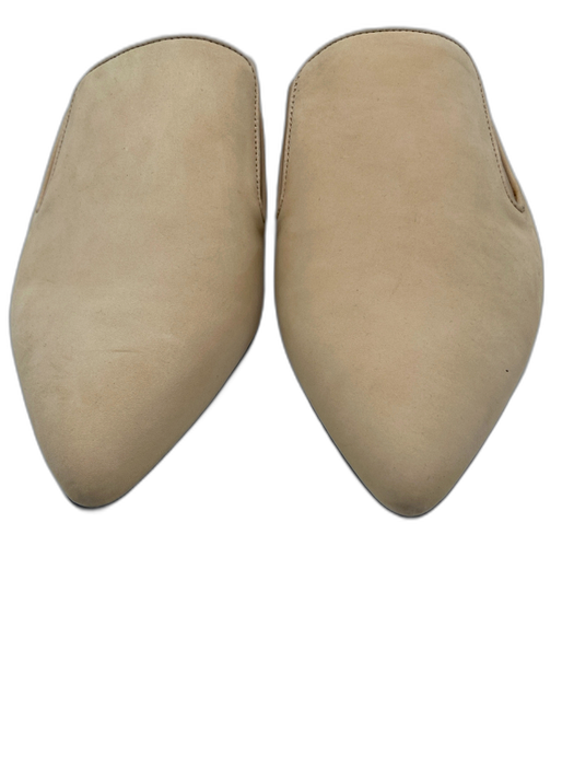 Jenni Kayne Shoe Size 39 Beige Leather Open Back Pointed Toe Mules Beige / 39