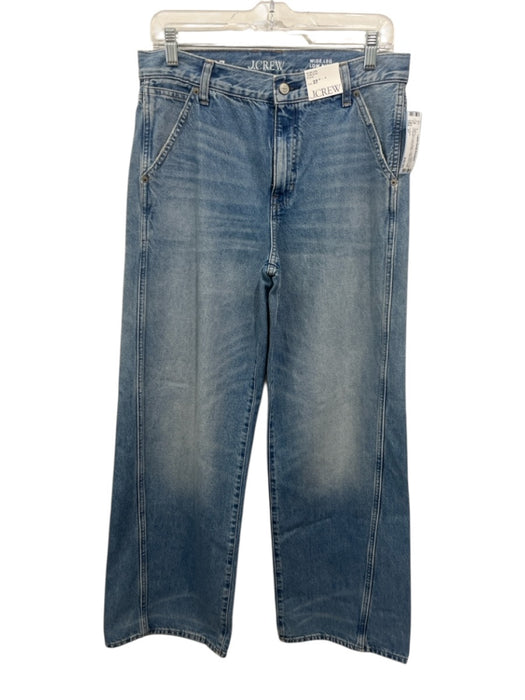 J. Crew Size 27 Med Light Wash Cotton Denim Zip & Button Contrast Stitch Jeans Med Light Wash / 27