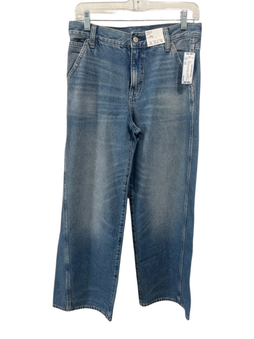J. Crew Size 27P Med Light Wash Cotton Denim Whiskering Zip & Button Jeans Med Light Wash / 27P
