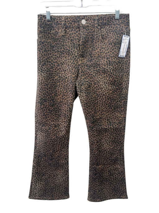 Frame Size 28 Brown & Black Cotton Denim Zip & Button Leopard High Rise Jeans Brown & Black / 28