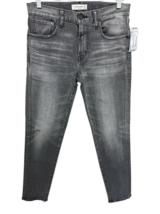 Moussy Vintage Size 27 Gray Wash Cotton Denim High Rise Whiskering Ripped Jeans Gray Wash / 27