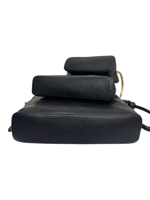 Alf the label Size Large Black Faux Leather Gold hardware Clutch Jeans Black / Large