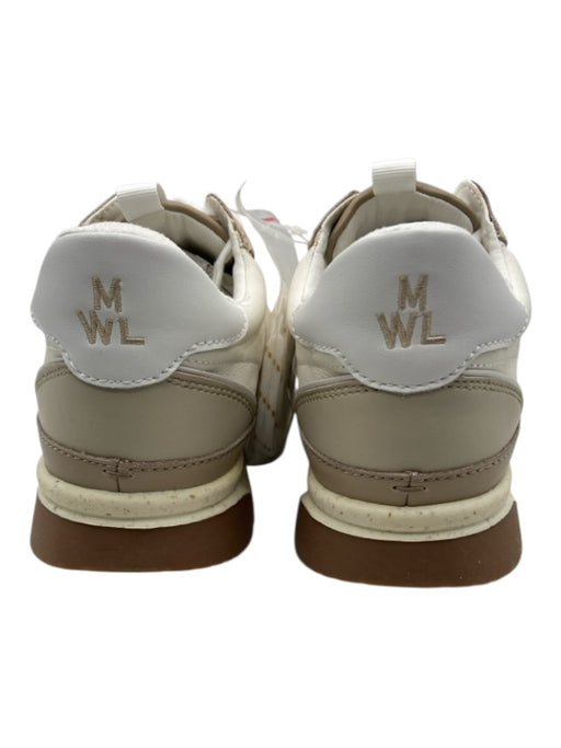 Madewell Shoe Size 8 Beige & White Leather Round Toe Color Block Jogger Sneakers Beige & White / 8