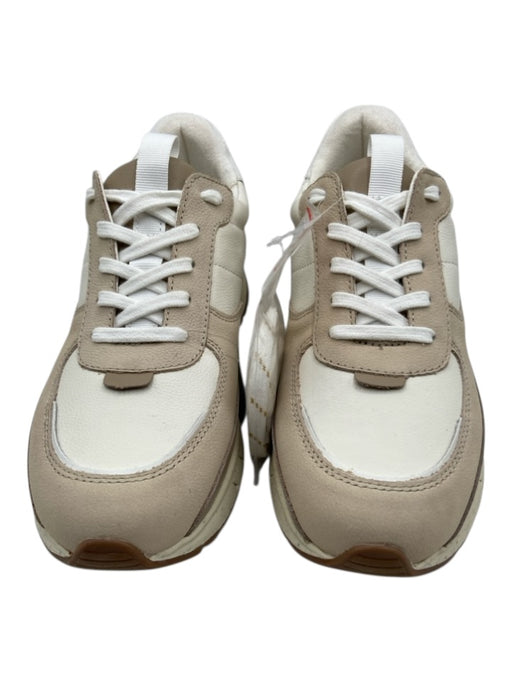 Madewell Shoe Size 8 Beige & White Leather Round Toe Color Block Jogger Sneakers Beige & White / 8