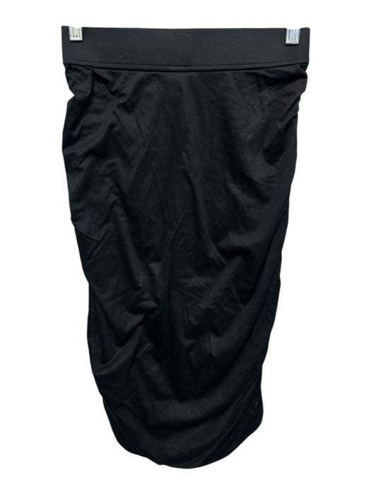 Maria + Cornejo Size XS Black Tencel & Cotton Elastic Waist Maxi Gathered Skirt Black / XS