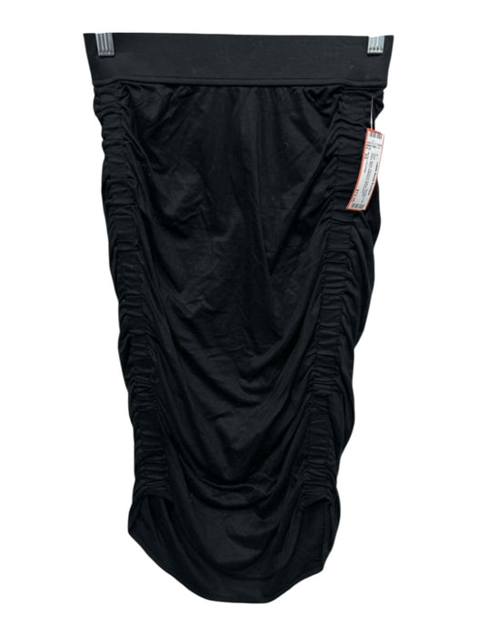 Maria + Cornejo Size XS Black Tencel & Cotton Elastic Waist Maxi Gathered Skirt Black / XS