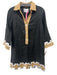 Tuckernuck Size XS Black, White, Beige Linen Long Sleeve Collar 1/2 Button Dress Black, White, Beige / XS