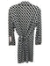 Diane Von Furstenberg Size 8 Black & White Silk Long Sleeve Wrap Romper Black & White / 8
