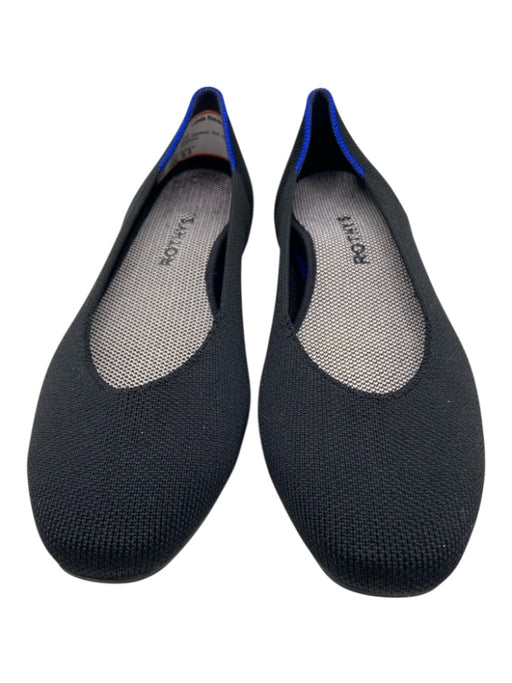Rothy's Shoe Size 8.5 Black Elastane Knit Square Toe Ballet Flats Black / 8.5