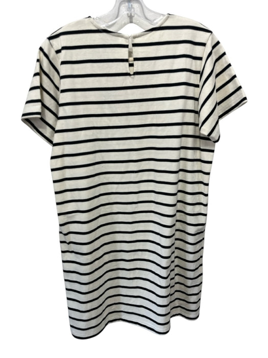 Tuckernuck Size S White & Black Cotton Stripe Short Sleeve Shirt Dress Dress White & Black / S