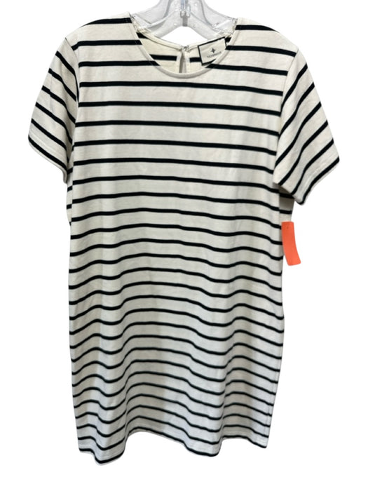 Tuckernuck Size S White & Black Cotton Stripe Short Sleeve Shirt Dress Dress White & Black / S