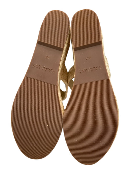 Kaanas Shoe Size 8 Beige Straw 2 Strap Mule Platform Wedge Sandals Beige / 8