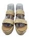 Kaanas Shoe Size 8 Beige Straw 2 Strap Mule Platform Wedge Sandals Beige / 8