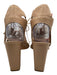 Loeffler Randall Shoe Size 8.5 Nude Beige Leather Tassels Strappy Sandals Nude Beige / 8.5