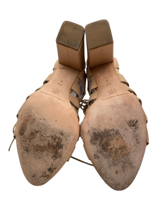 Loeffler Randall Shoe Size 8.5 Nude Beige Leather Tassels Strappy Sandals Nude Beige / 8.5