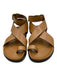 A.Emery Shoe Size 38 Tan Leather Criss Cross Gold Buckle Ankle Strap Sandals Tan / 38
