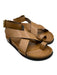 A.Emery Shoe Size 38 Tan Leather Criss Cross Gold Buckle Ankle Strap Sandals Tan / 38