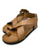 A.Emery Shoe Size 38 Tan Leather Criss Cross Gold Buckle Ankle Strap Sandals Tan / 38